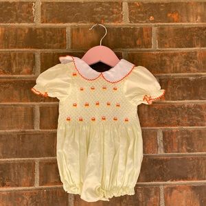 Candy Corn Smocked Bubble 9M